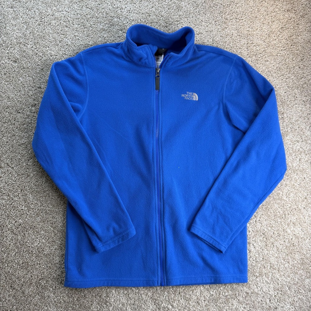The North Face Jacket Boys XL 18/20 Blue Fleece Full Zip Stand Collar Winter